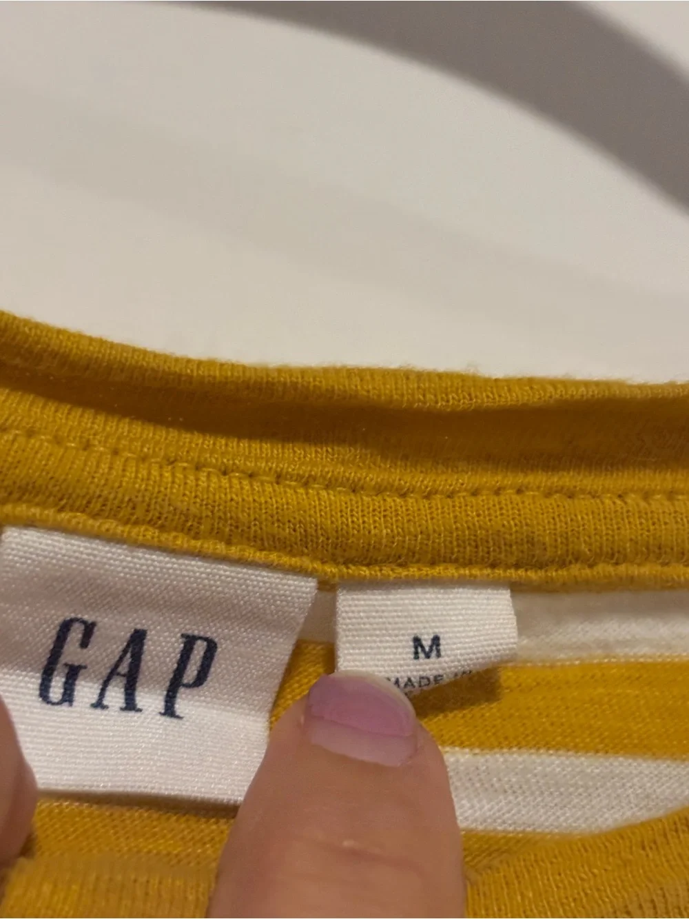 GAP Yellow and White Striped Short Sleeve Tee - Picture 2 of 4